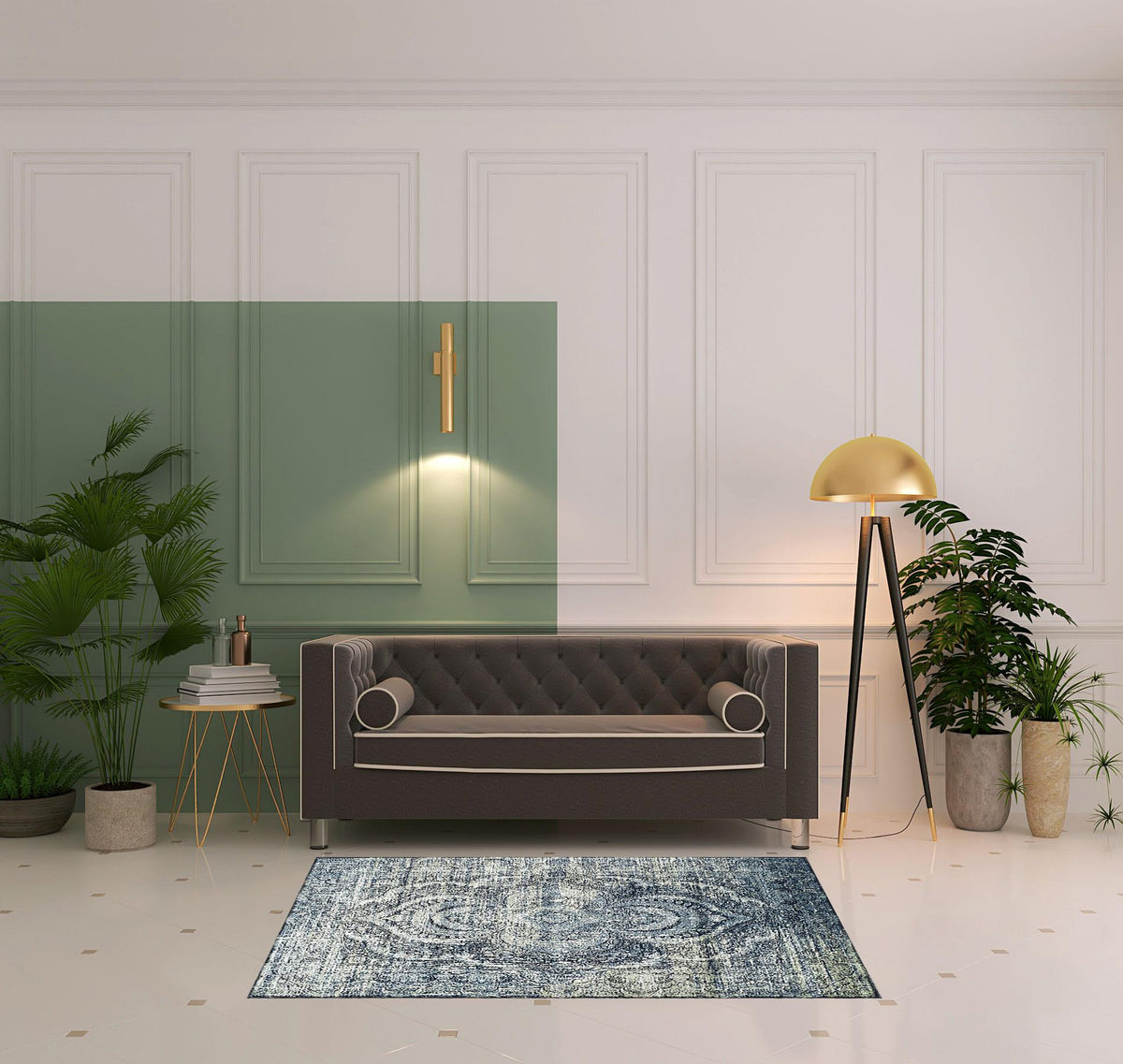 OCEAN 4' x 6' TAUPE ABSTRACT AREA RUG - Varnish & Vibe