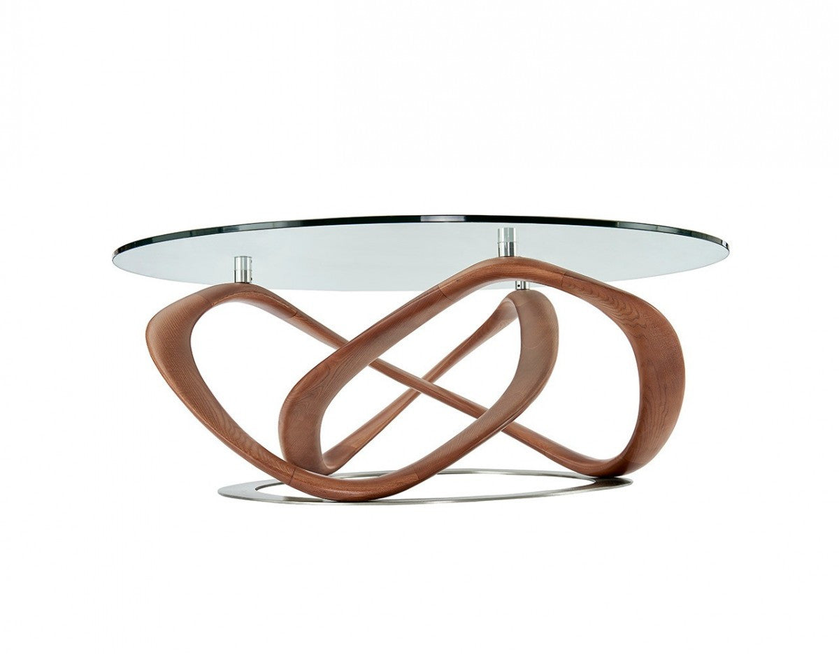 VALLEY 39" GLASS ROUND COFFEE TABLE - Varnish & Vibe
