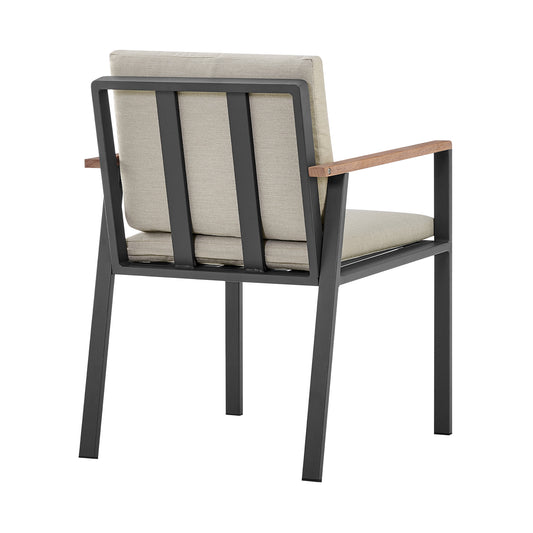 LAKEVIEW SET OF TWO TAUPE OUTDOOR DINING CHAIRS