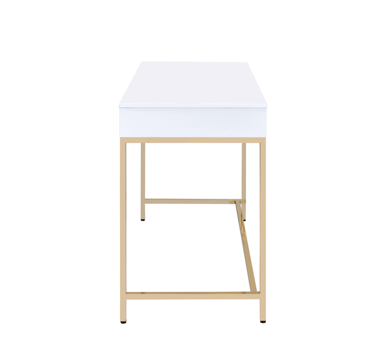 47" WHITE AND GOLD VANITY WITH DRAWERS