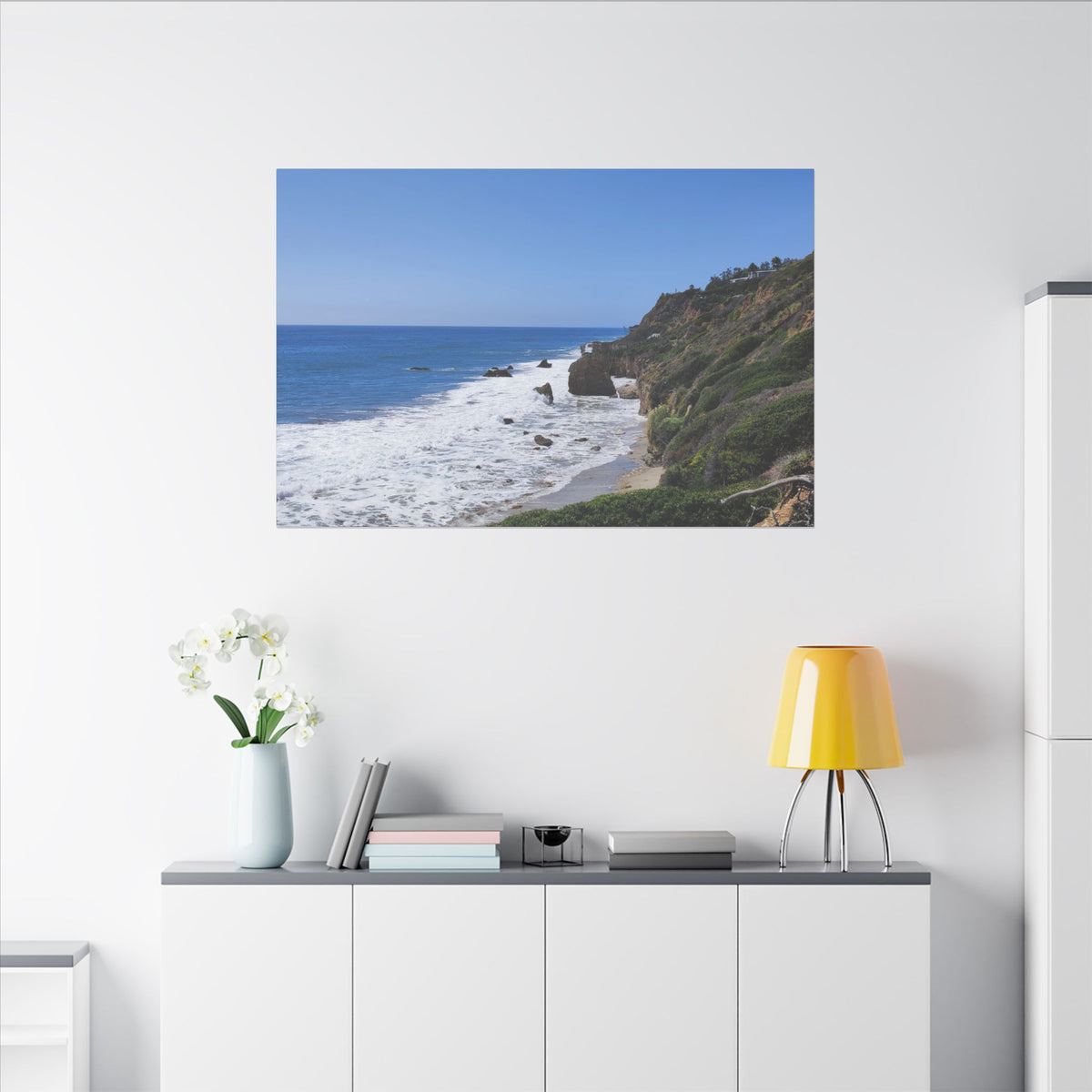 OCEAN SERENE COASTAL LANDSCAPE MATTE CANVAS PRINT WALL ART - Varnish & Vibe