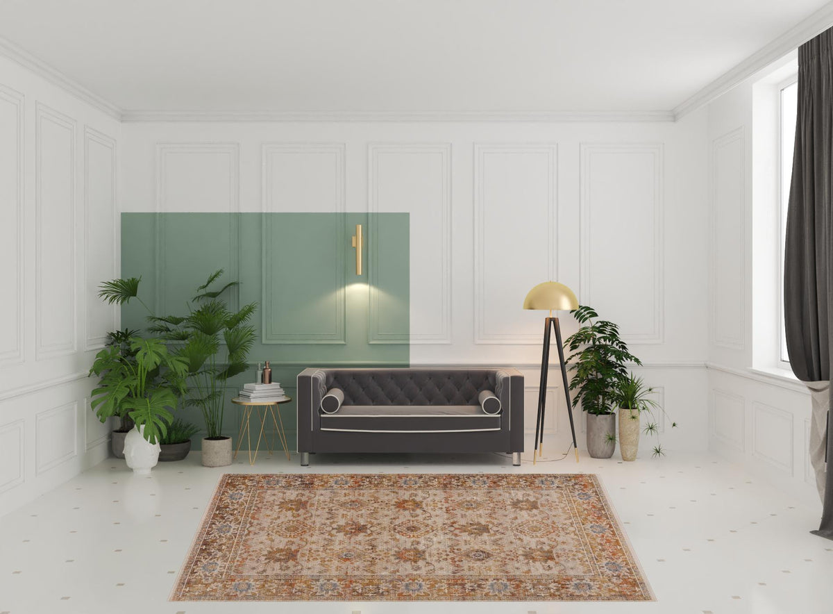 CALABASAS 8' X 10' IVORY ORIENTAL AREA RUG - Varnish & Vibe