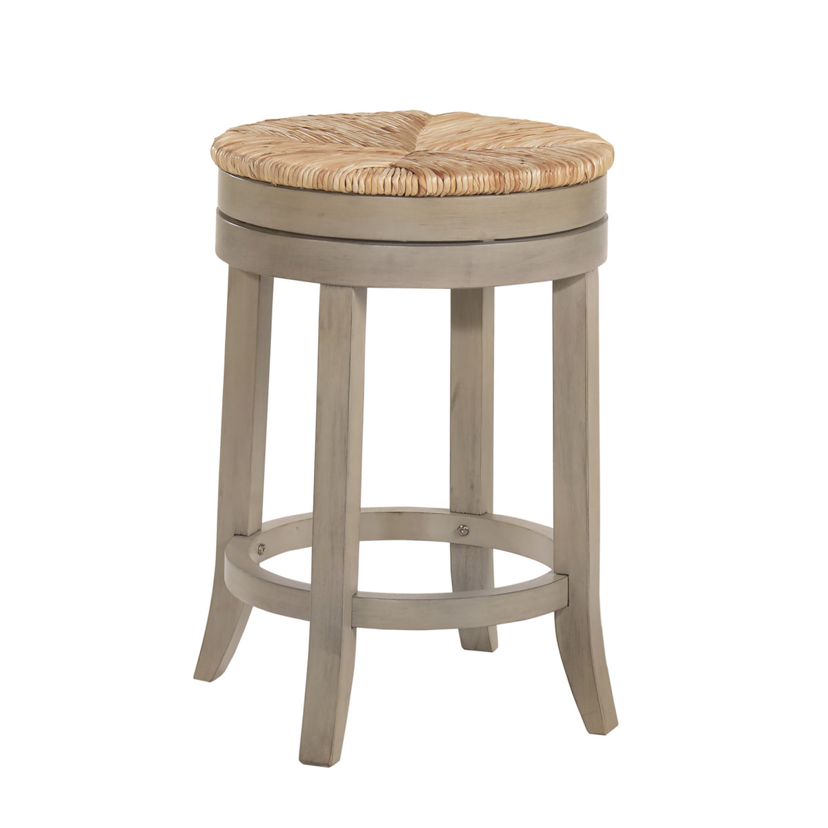 REDONDO SOLID WOOD AND RUSH SWIVEL BAR STOOL