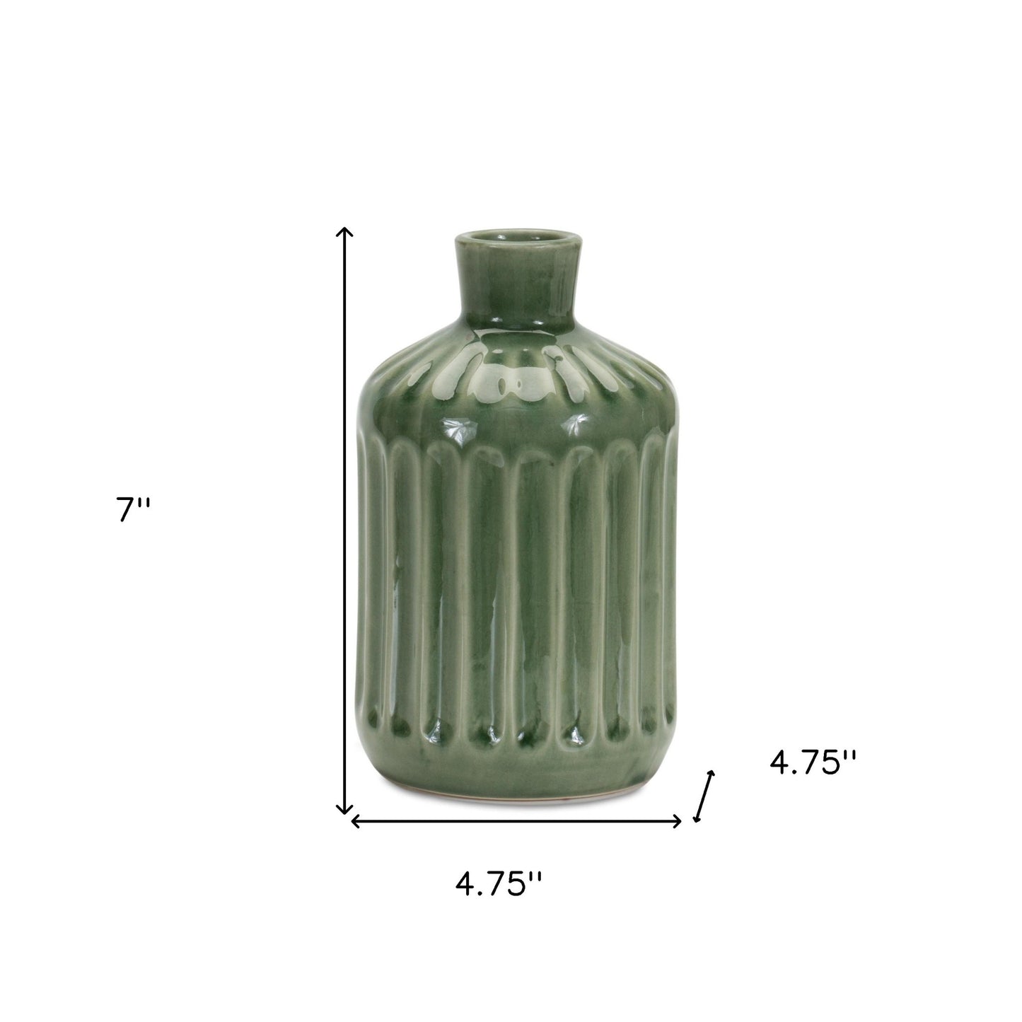 green striped bud table vase, striped bud table vase, terracotta green striped bud table, bud table vase, green striped bud table