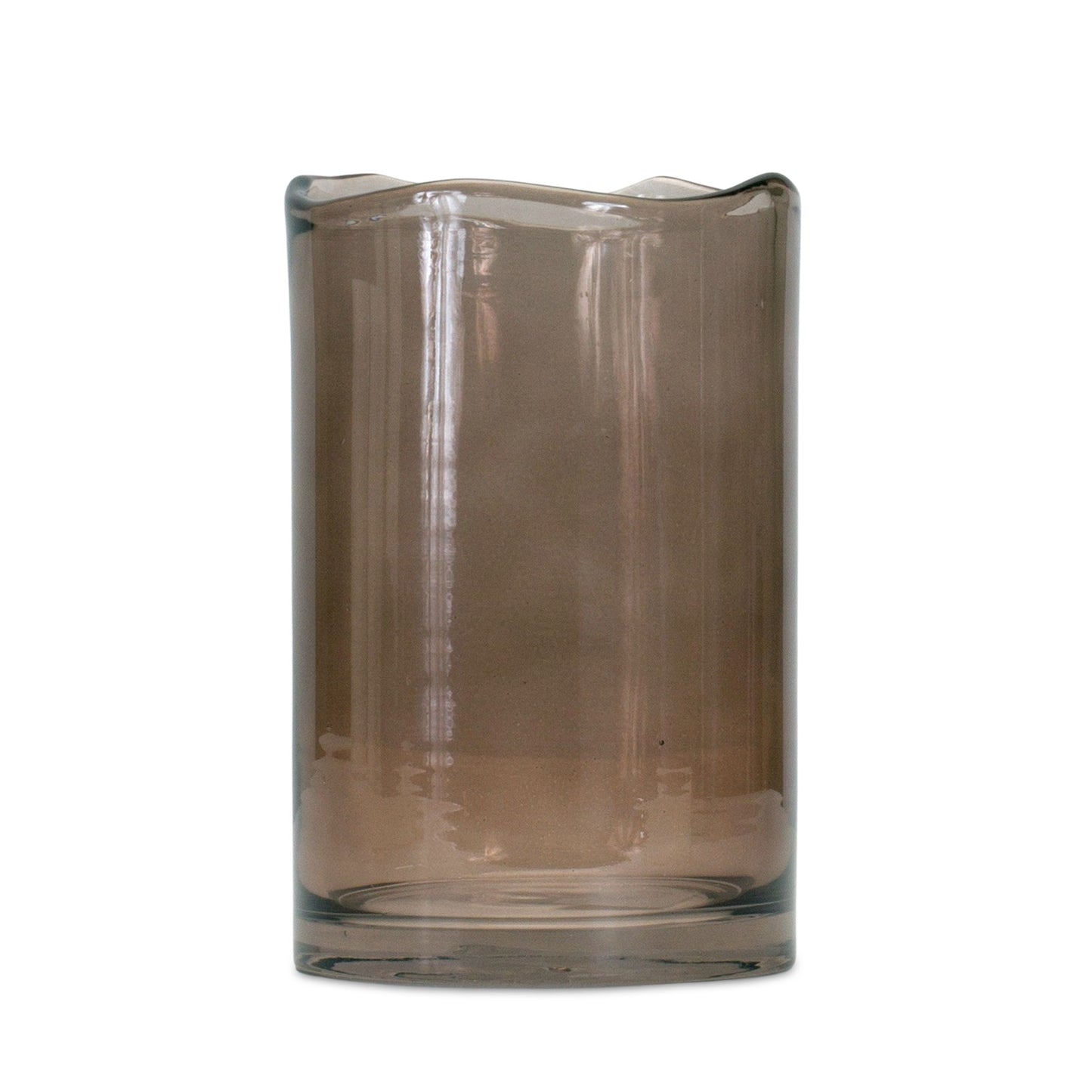 OCEAN 8" BROWN CYLINDER GLASS TABLE VASE