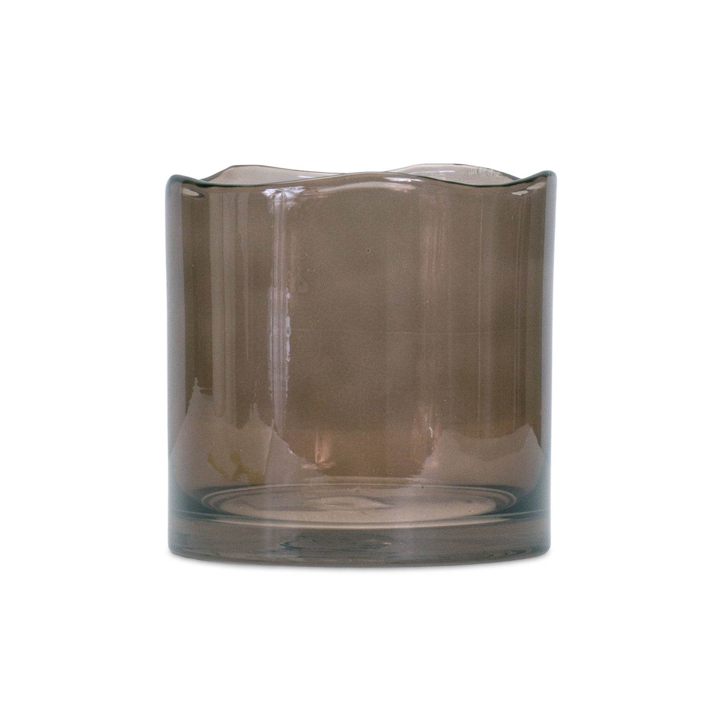 OCEAN 6" BROWN CYLINDER GLASS TABLE VASE