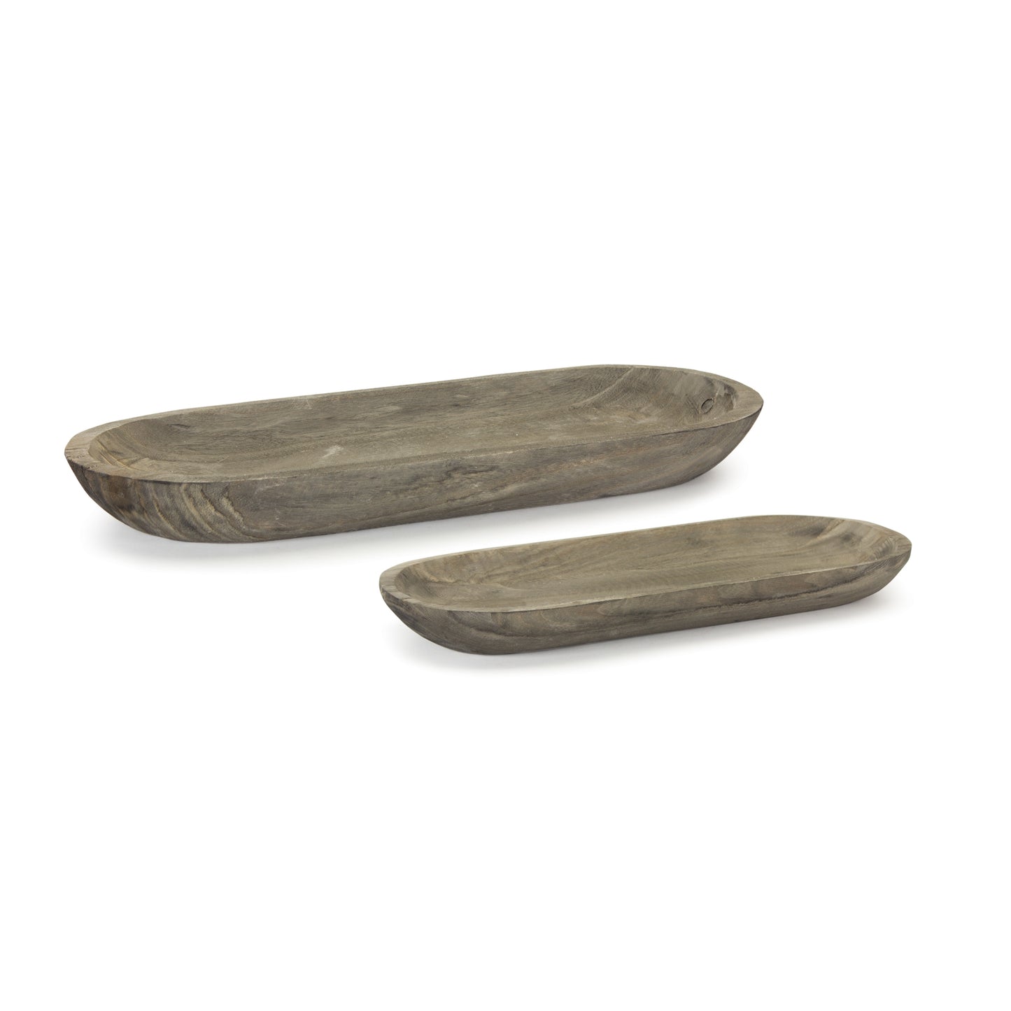 OCEAN SET OF TWO SOLID WOOD SERVING TRAYS