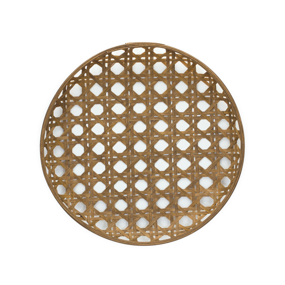 22" BROWN ROUND BAMBOO VANITY TRAY - Varnish & Vibe