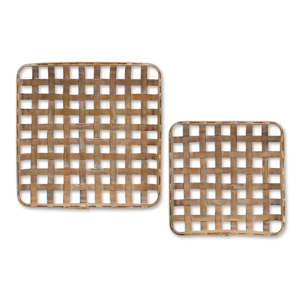 SET OF TWO BROWN SQUARE BAMBOO VANITY TRAY - Varnish & Vibe