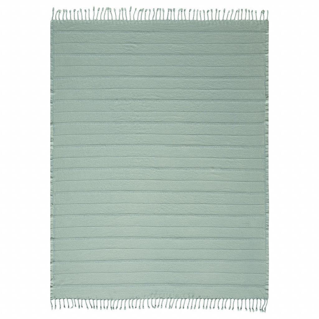 LAKEVIEW GREEN ORGANIC COTTON THROW BLANKET