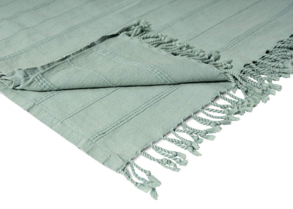 LAKEVIEW GREEN ORGANIC COTTON THROW BLANKET