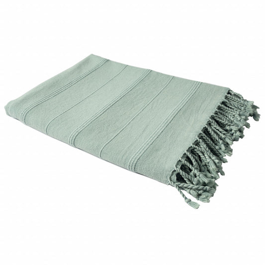 LAKEVIEW GREEN ORGANIC COTTON THROW BLANKET