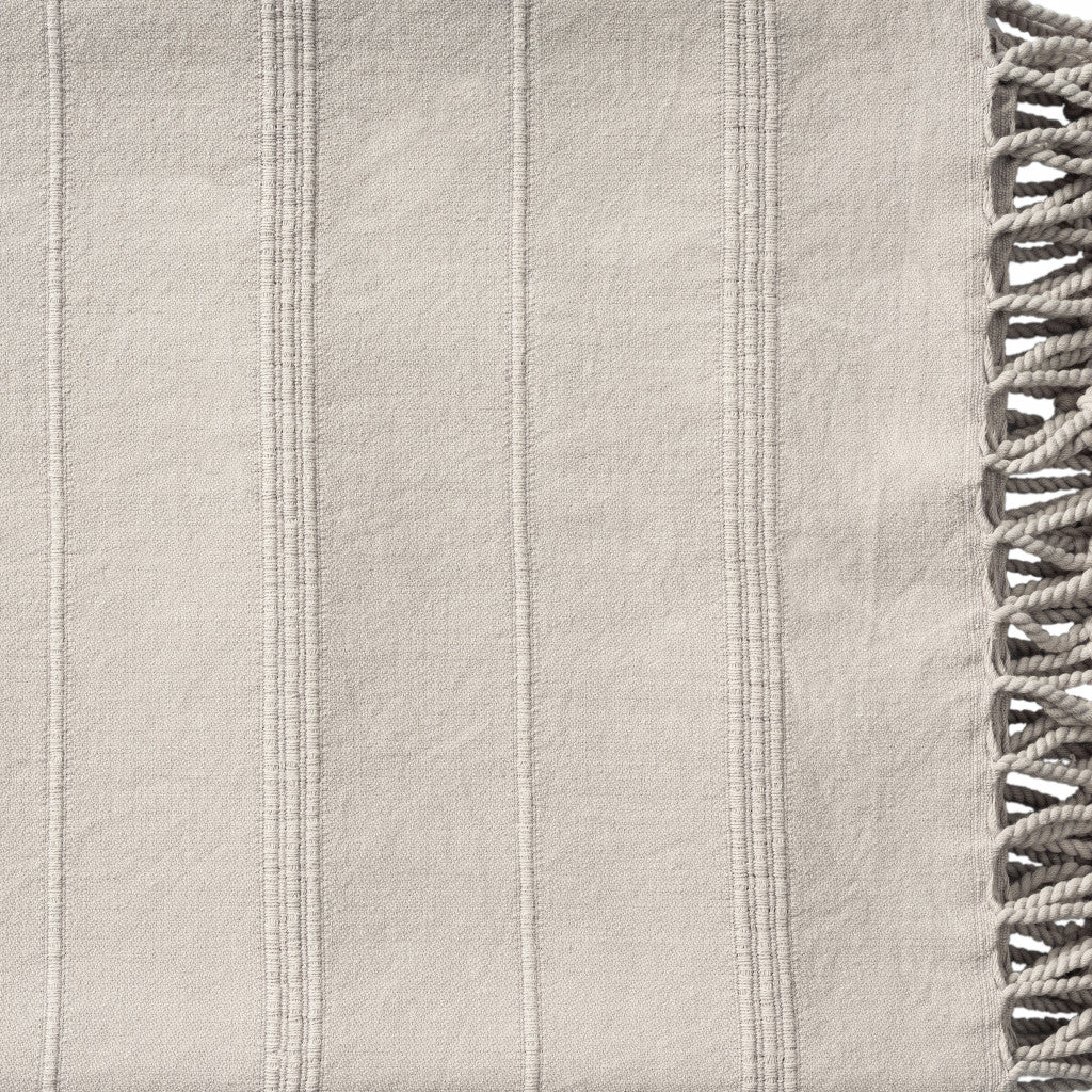 LAKEVIEW BEIGE ORGANIC COTTON THROW BLANKET