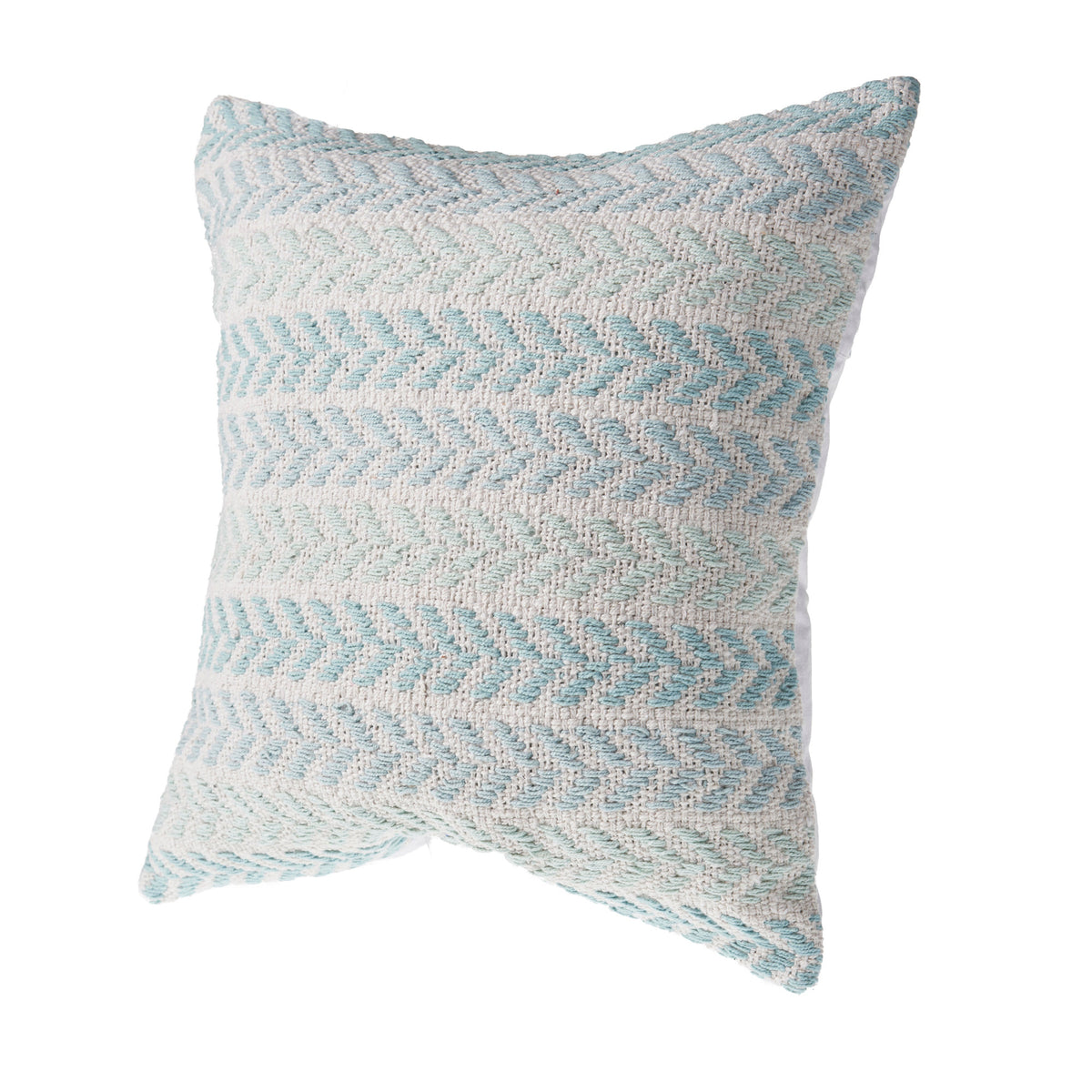 MALIBU 18" LIGHT BLUE AND WHITE CHEVRON COTTON THROW PILLOW - Varnish & Vibe