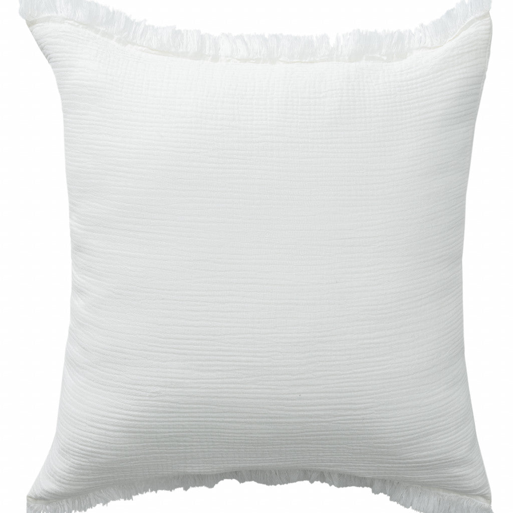 LAKEVIEW 20" WHITE ORGANIC COTTON THROW PILLOW