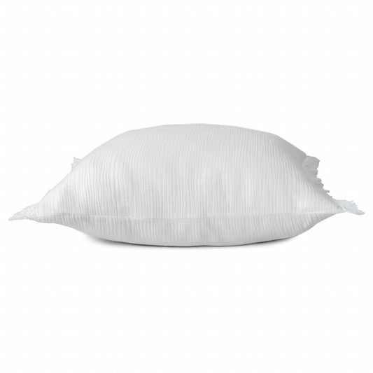 LAKEVIEW 20" WHITE ORGANIC COTTON THROW PILLOW