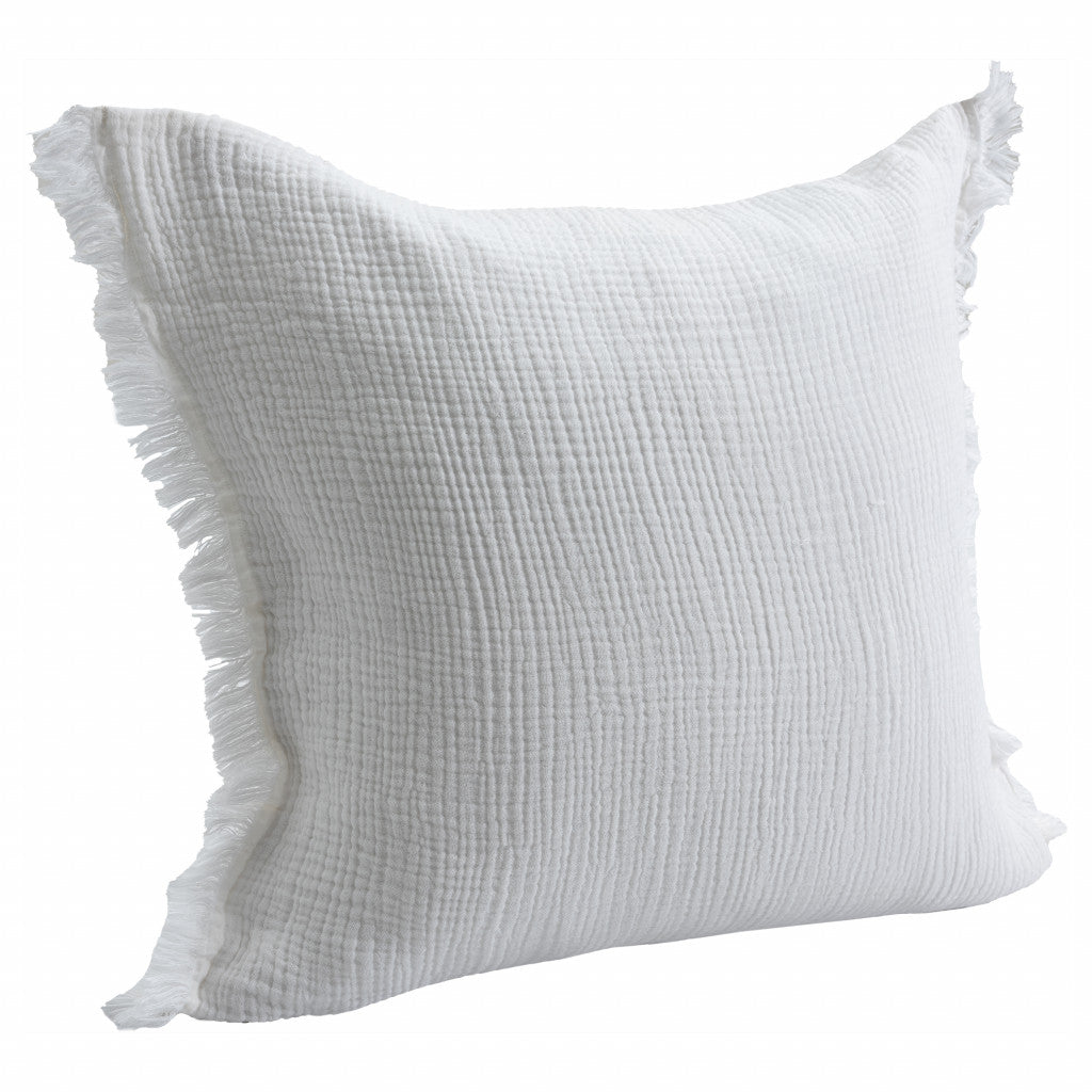 LAKEVIEW 20" WHITE ORGANIC COTTON THROW PILLOW