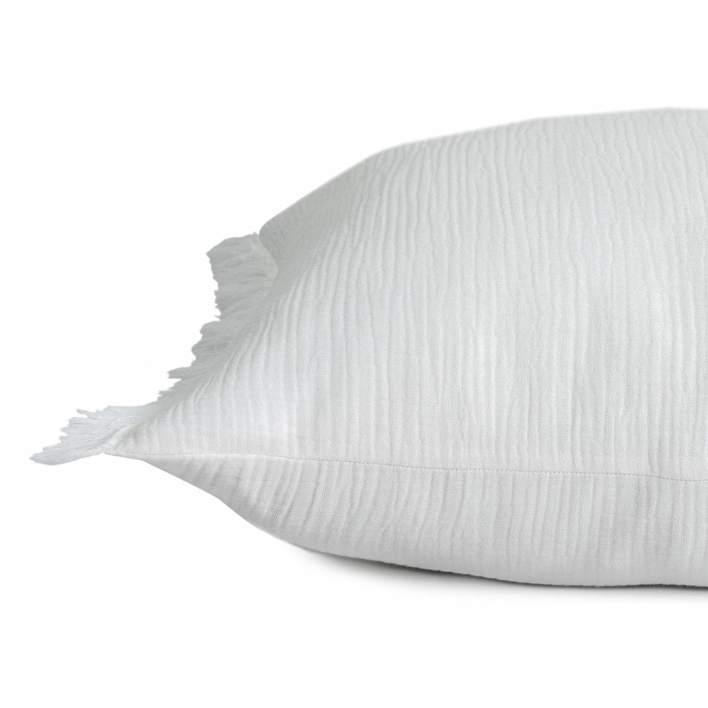 LAKEVIEW 20" WHITE ORGANIC COTTON THROW PILLOW