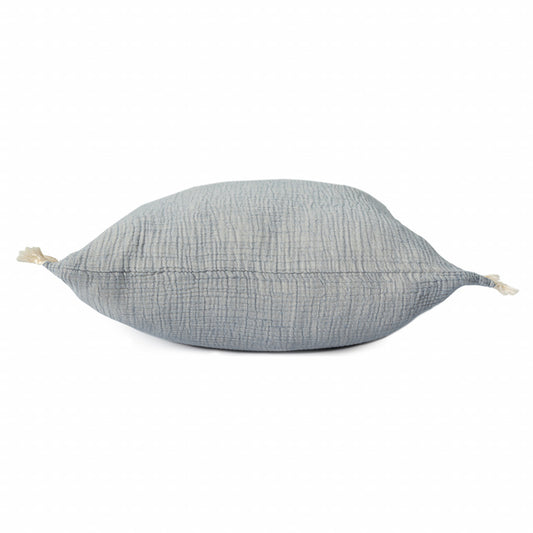 LAKEVIEW 20" MOONLIGHT BLUE ORGANIC COTTON THROW PILLOW