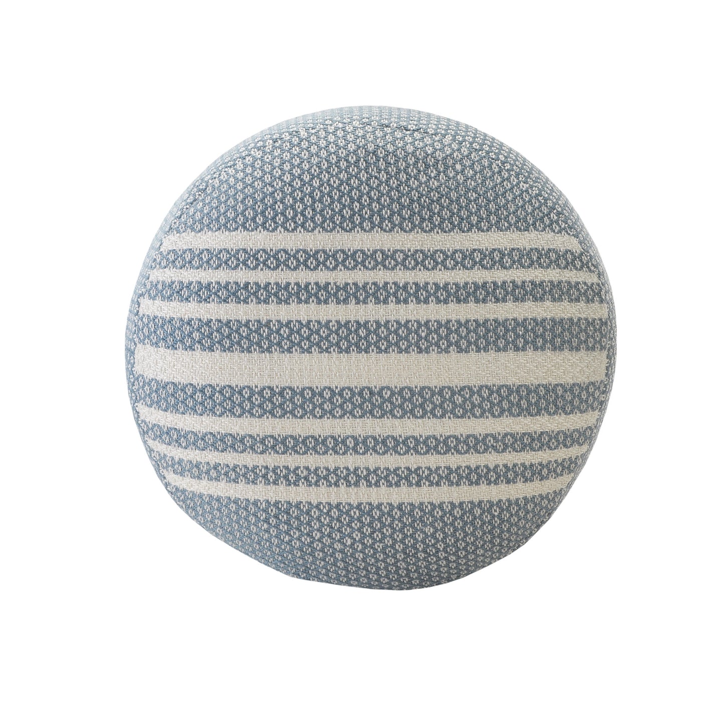 LAKEVIEW 20" BLUE STRIPED OUTDOOR POUF OTTOMAN