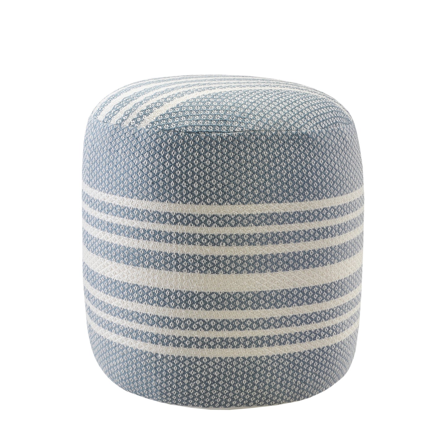 LAKEVIEW 20" BLUE STRIPED OUTDOOR POUF OTTOMAN