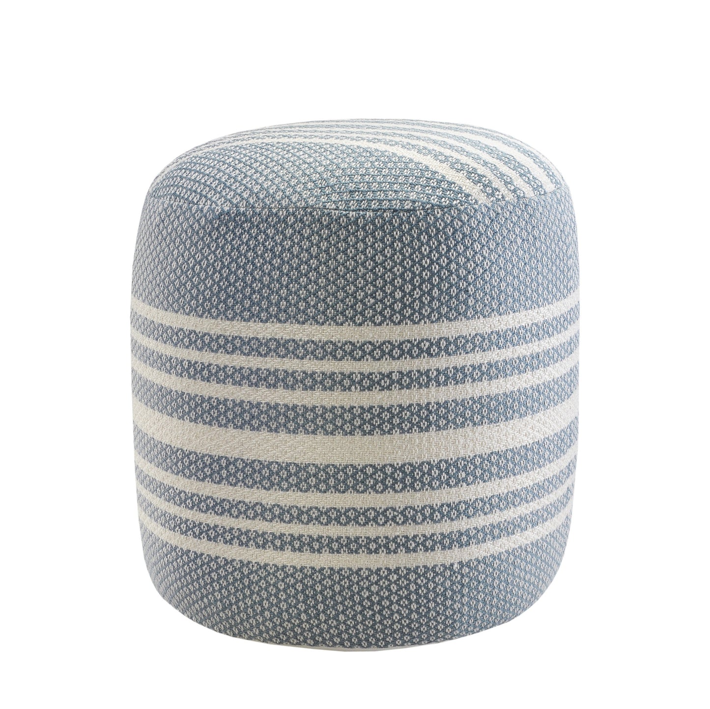 LAKEVIEW 20" BLUE STRIPED OUTDOOR POUF OTTOMAN