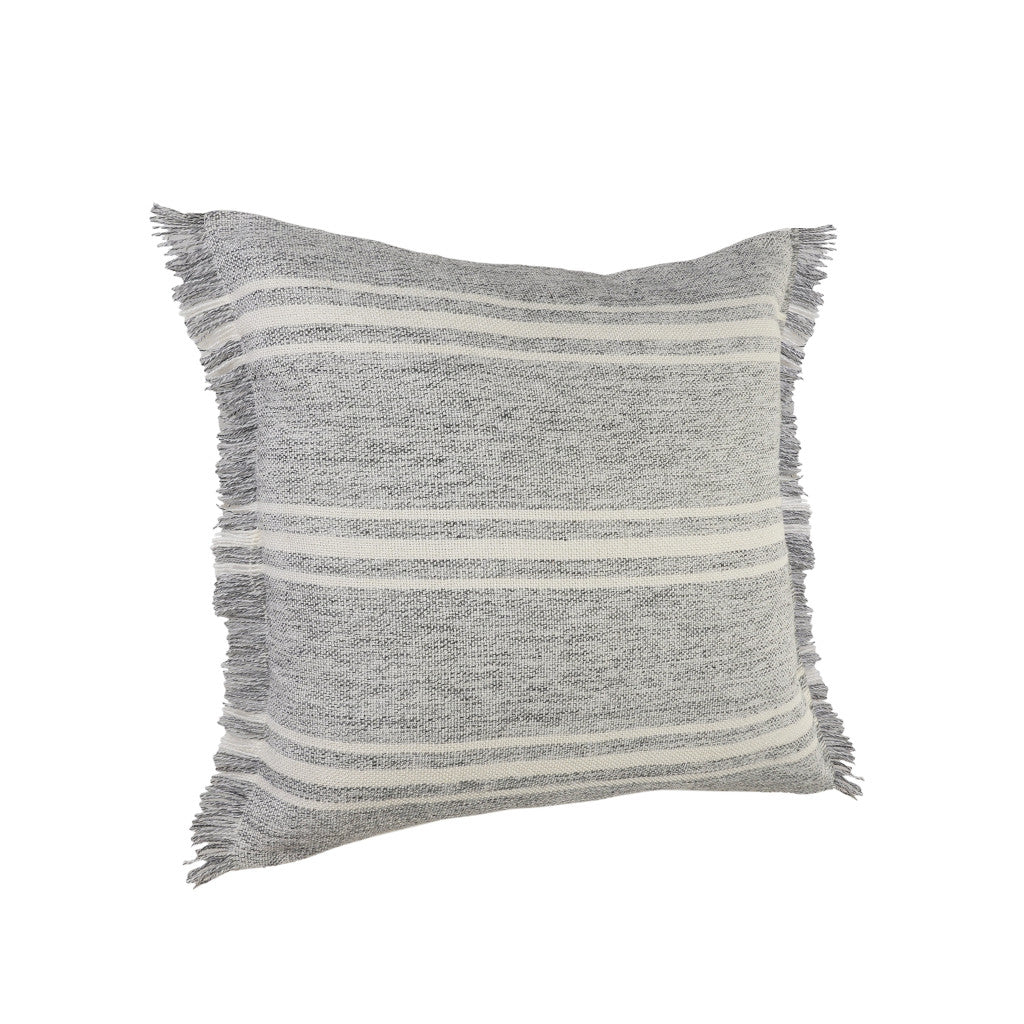 LAKEVIEW 24" GRAY GEOMETRIC OUTDOOR THROW PILLOW
