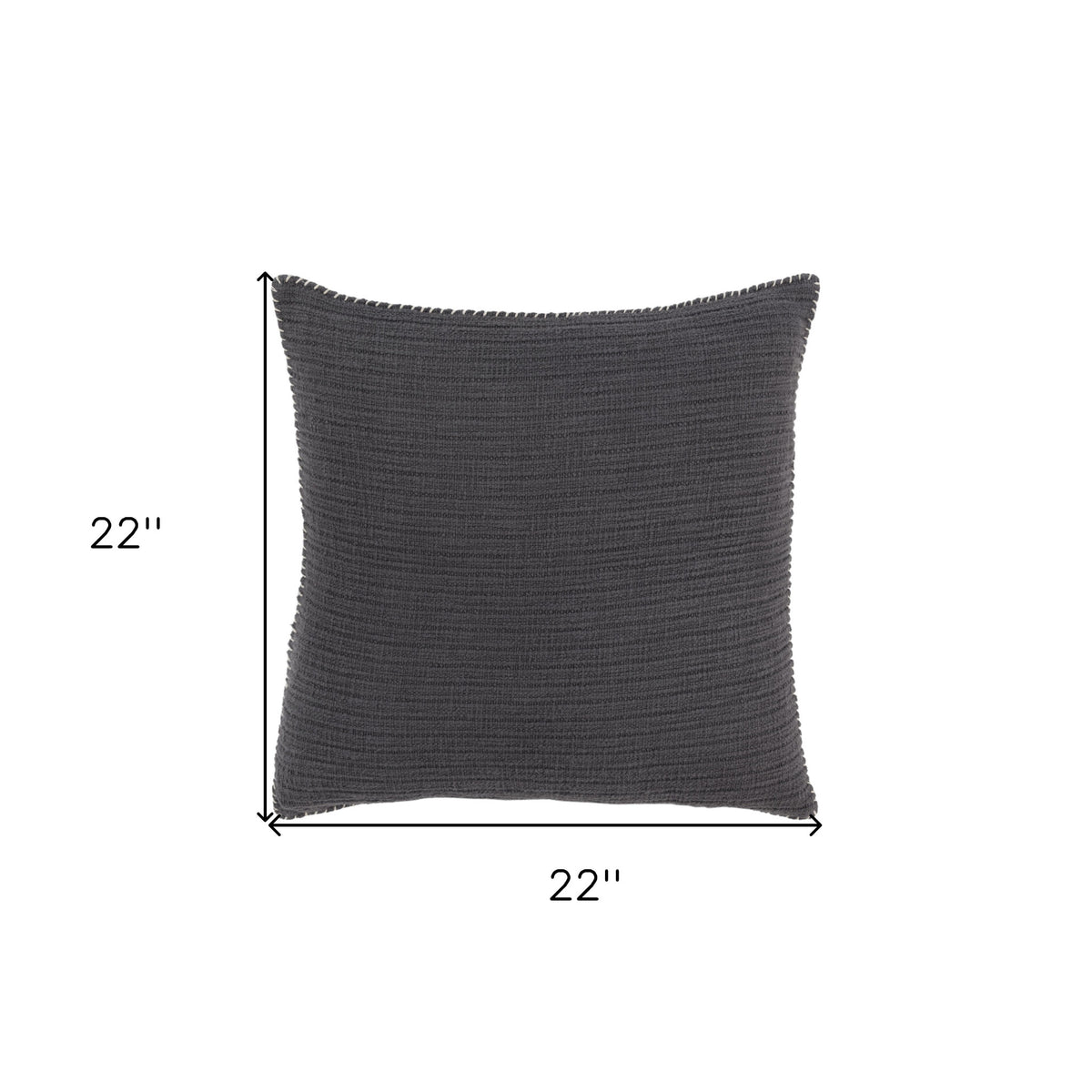 22" charcoal cotton pillow, charcoal cotton pillow, 22" charcoal cotton