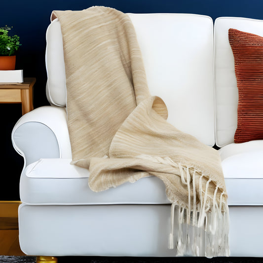 LAKEVIEW BEIGE WOVEN PET OUTDOOR THROW BLANKET