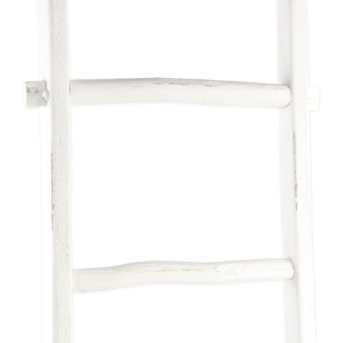 76" WHITE SIX STEP SOLID WOOD DECORATIVE LADDER - Varnish & Vibe