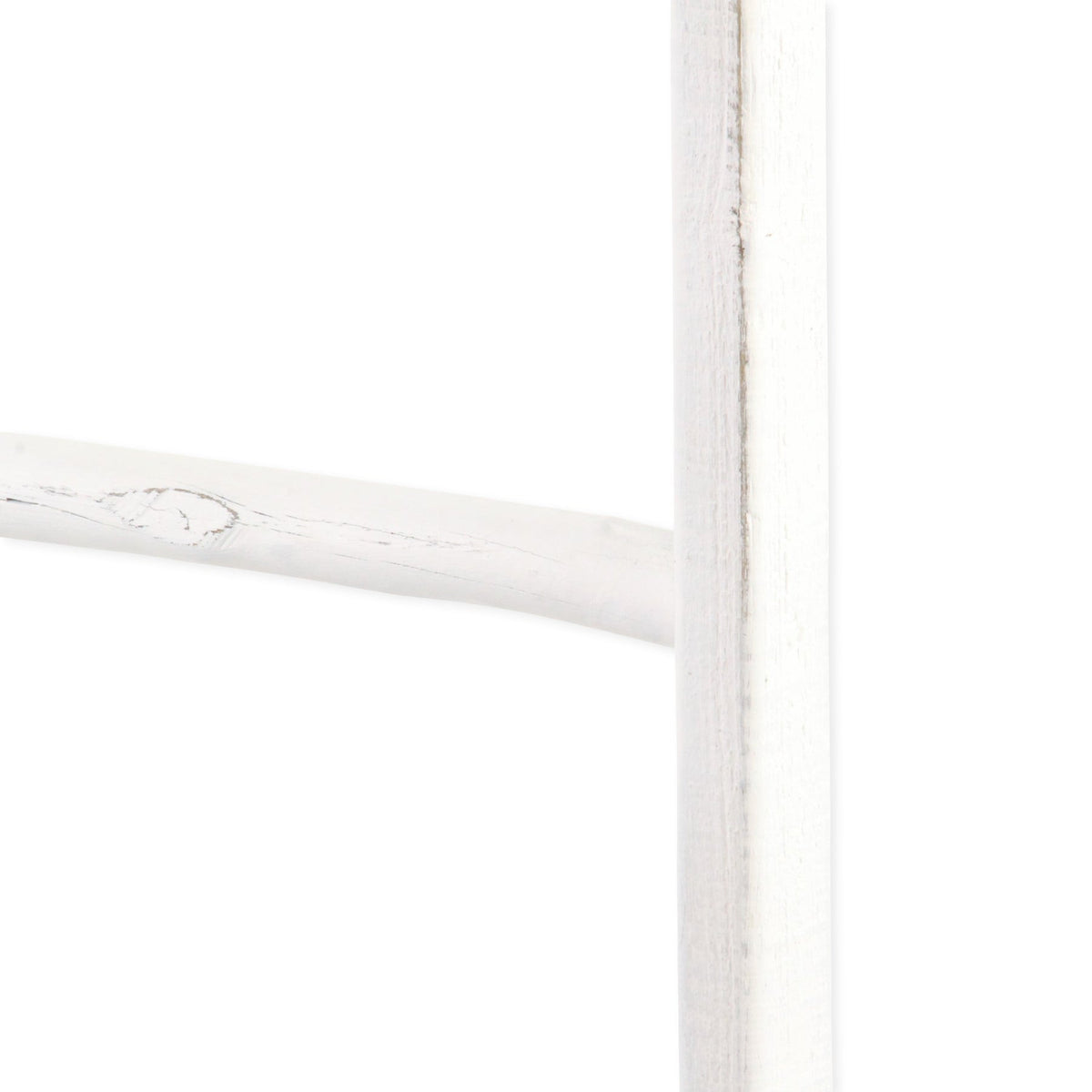 76" WHITE SIX STEP SOLID WOOD DECORATIVE LADDER - Varnish & Vibe