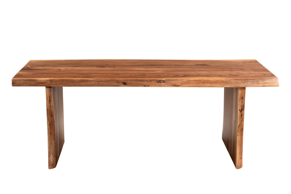 CALABASAS 51" BROWN SOLID WOOD SLED COFFEE TABLE - Varnish & Vibe