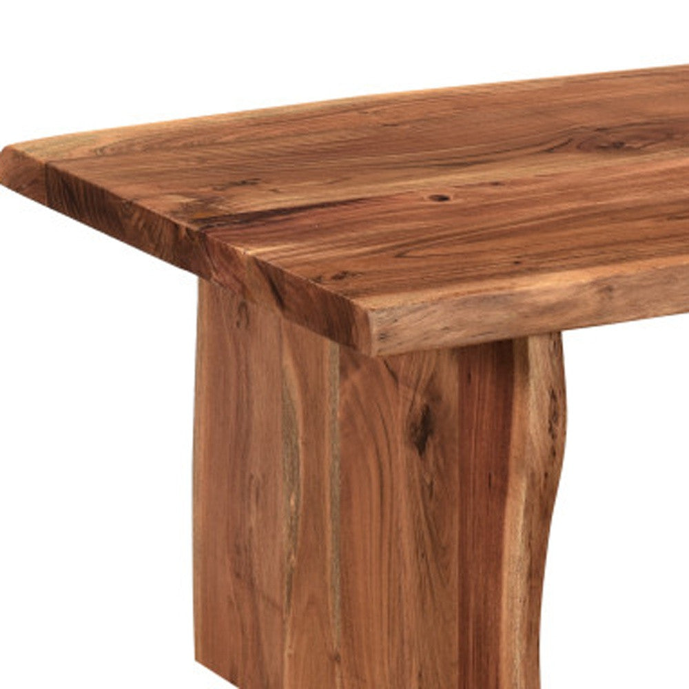 CALABASAS 51" BROWN SOLID WOOD SLED COFFEE TABLE - Varnish & Vibe