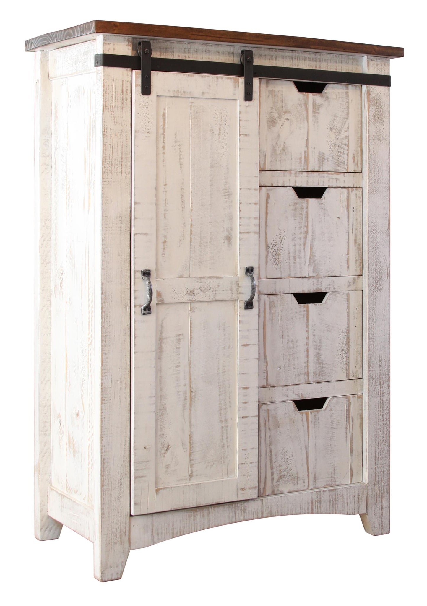 OCEAN 37" ANTIQUED WHITE SOLID WOOD DRAWER