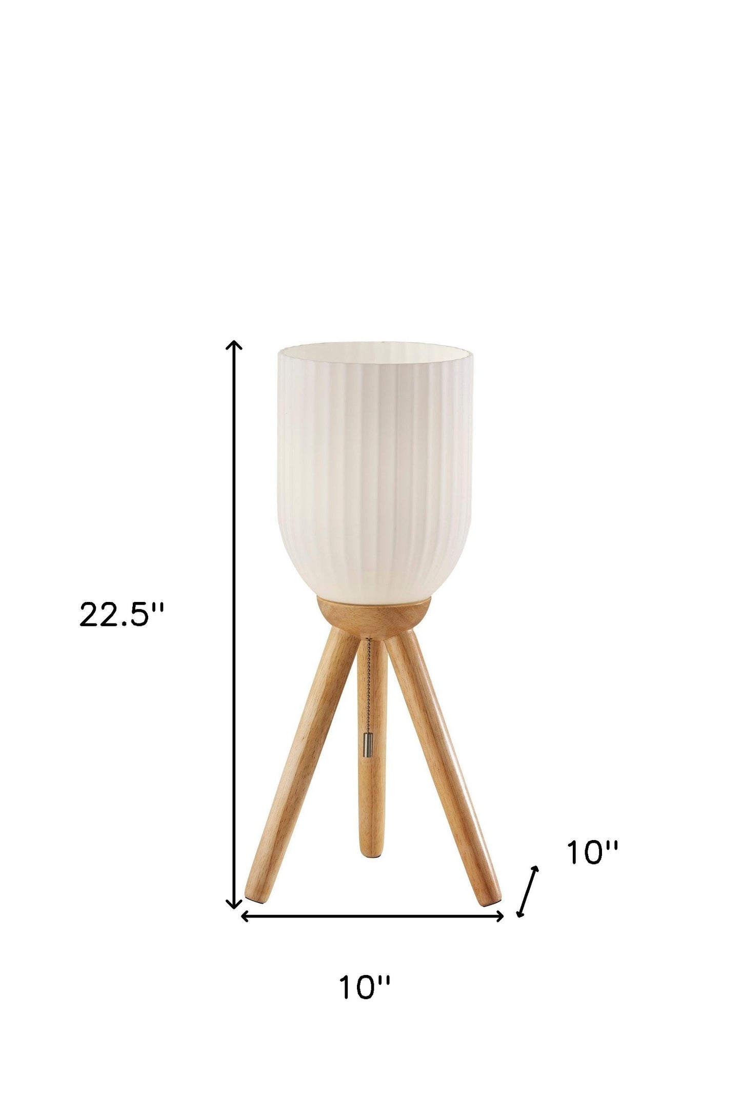 solid wood tripod tripod lamp, wood tripod tripod lamp, tripod lamp white ribbed dome, tripod tripod lamp white ribbed, 23" natural solid wood tripod