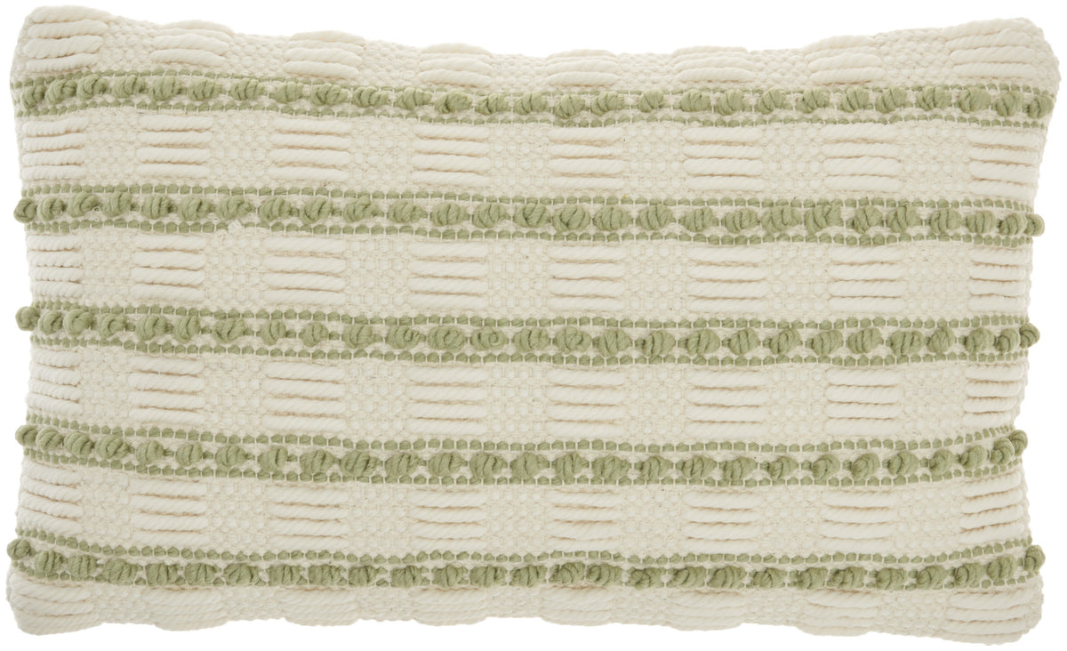 REDONDO SAGE AND IVORY STRIPED THROW PILLOW - Varnish & Vibe