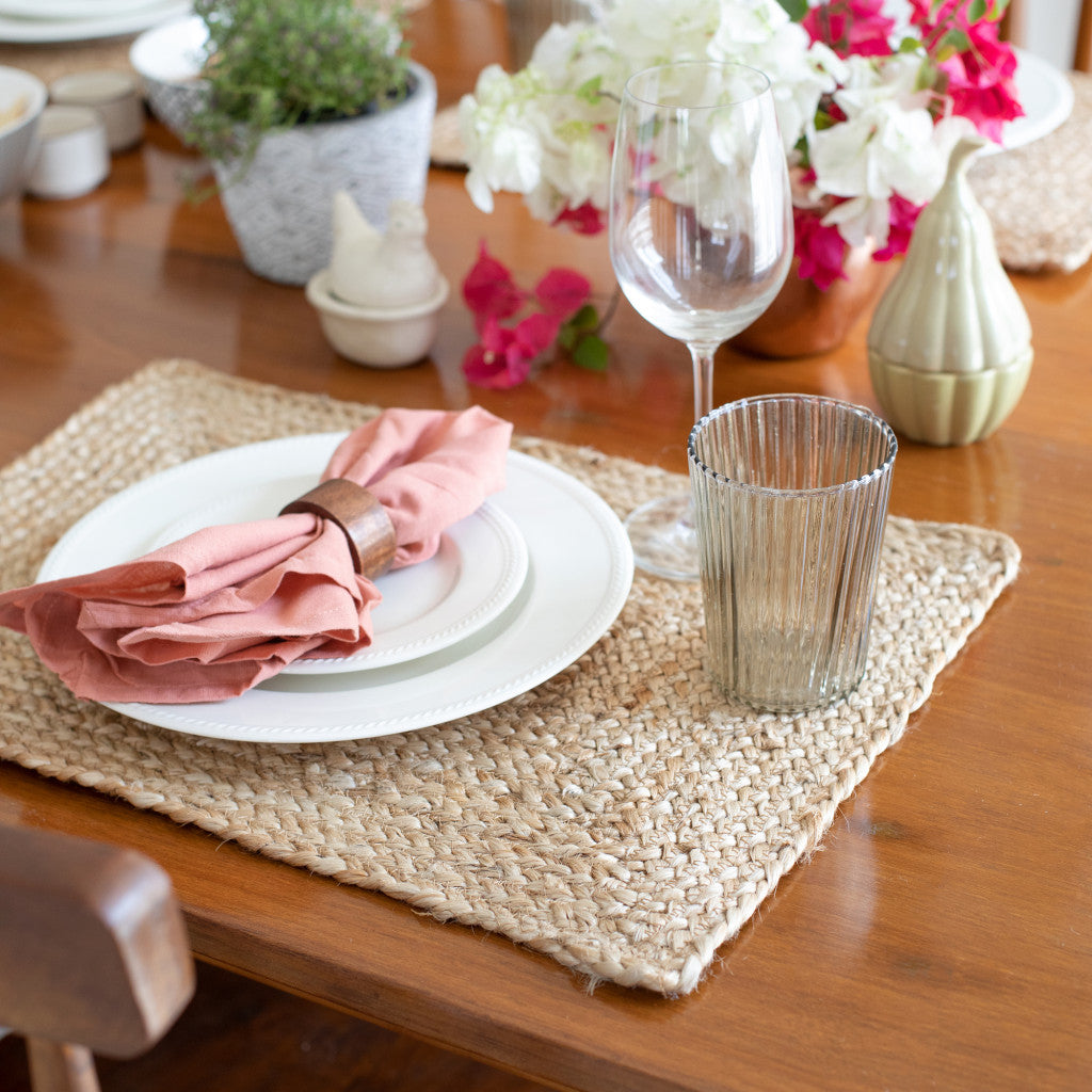 19" SET OF FOUR NATURAL JUTE PLACEMATS - Varnish & Vibe