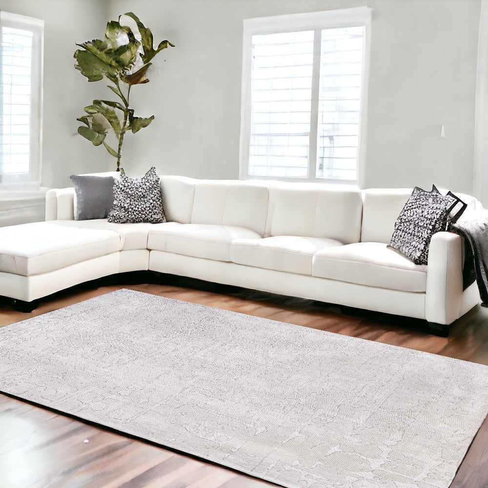 OCEAN 9' x 13' WHITE ABSTRACT RUG - Varnish & Vibe