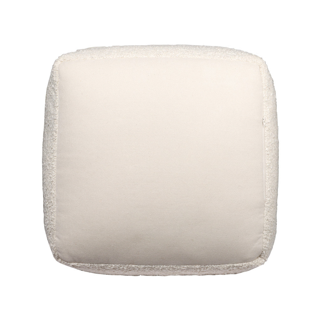 LAKEVIEW 18" IVORY OUTDOOR POUF OTTOMAN
