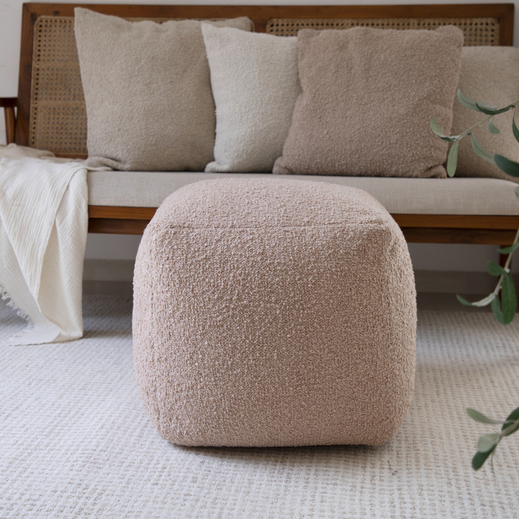 LAKEVIEW 18" TAUPE OUTDOOR POUF OTTOMAN - Varnish & Vibe