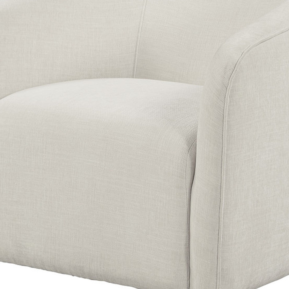 32" BEIGE FABRIC BARREL CLUB CHAIR - Varnish & Vibe