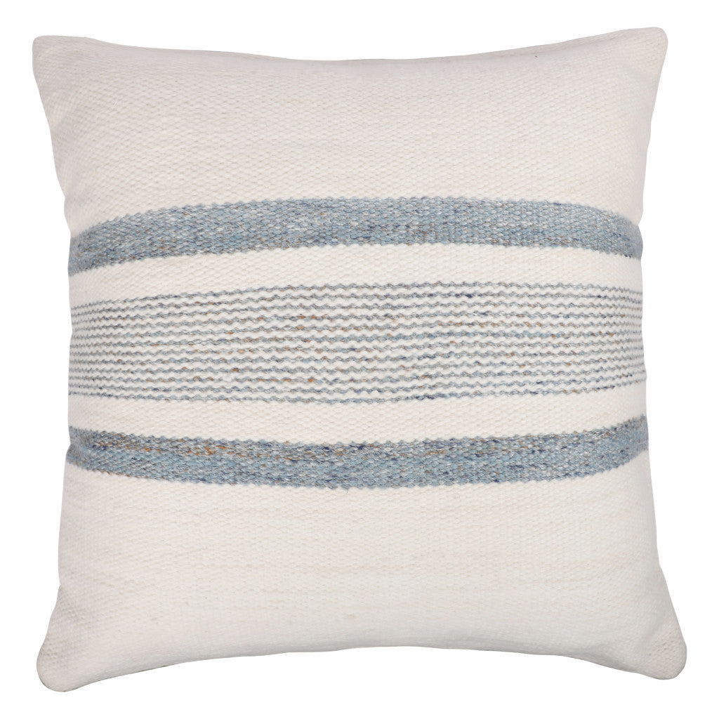 20" BLUE AND WHITE STRIPED THROW PILLOW - Varnish & Vibe