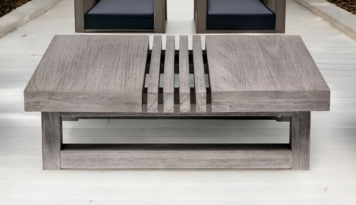 LAKEVIEW 33" GRAY SOLID WOOD OUTDOOR COFFEE TABLE - Varnish & Vibe