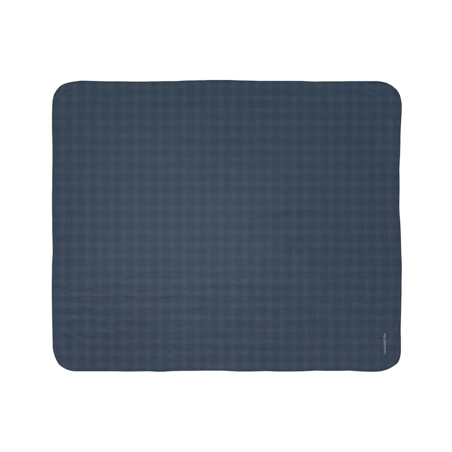 Blue Tartan Fleece Sherpa Blanket - Varnish & Vibe