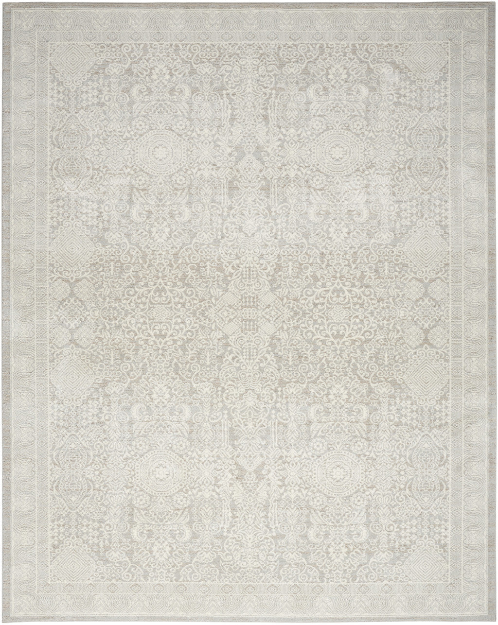 VALLEY 9' X 12' SILVER IVORY VINTAGE RUG - Varnish & Vibe