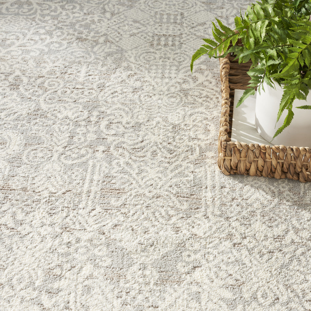 VALLEY 9' X 12' SILVER IVORY VINTAGE RUG - Varnish & Vibe