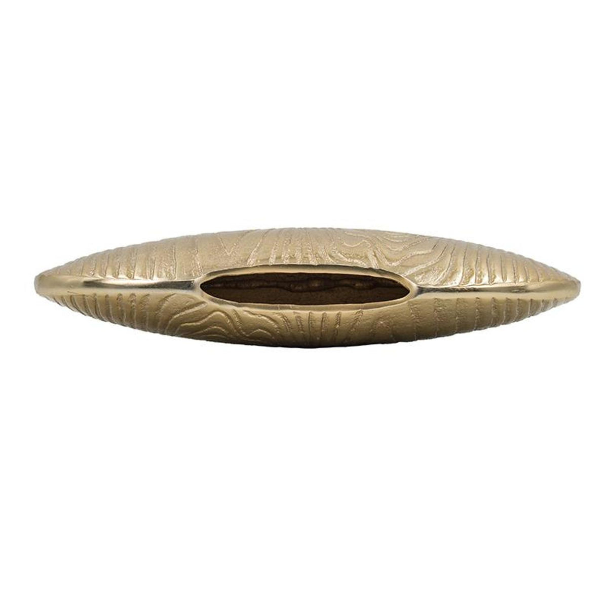 MALIBU 7" GOLD ALUMINUM OVAL DISC TABLE VASE - Varnish & Vibe