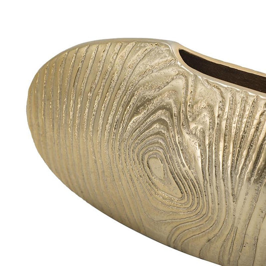 MALIBU 7" GOLD ALUMINUM OVAL DISC TABLE VASE - Varnish & Vibe