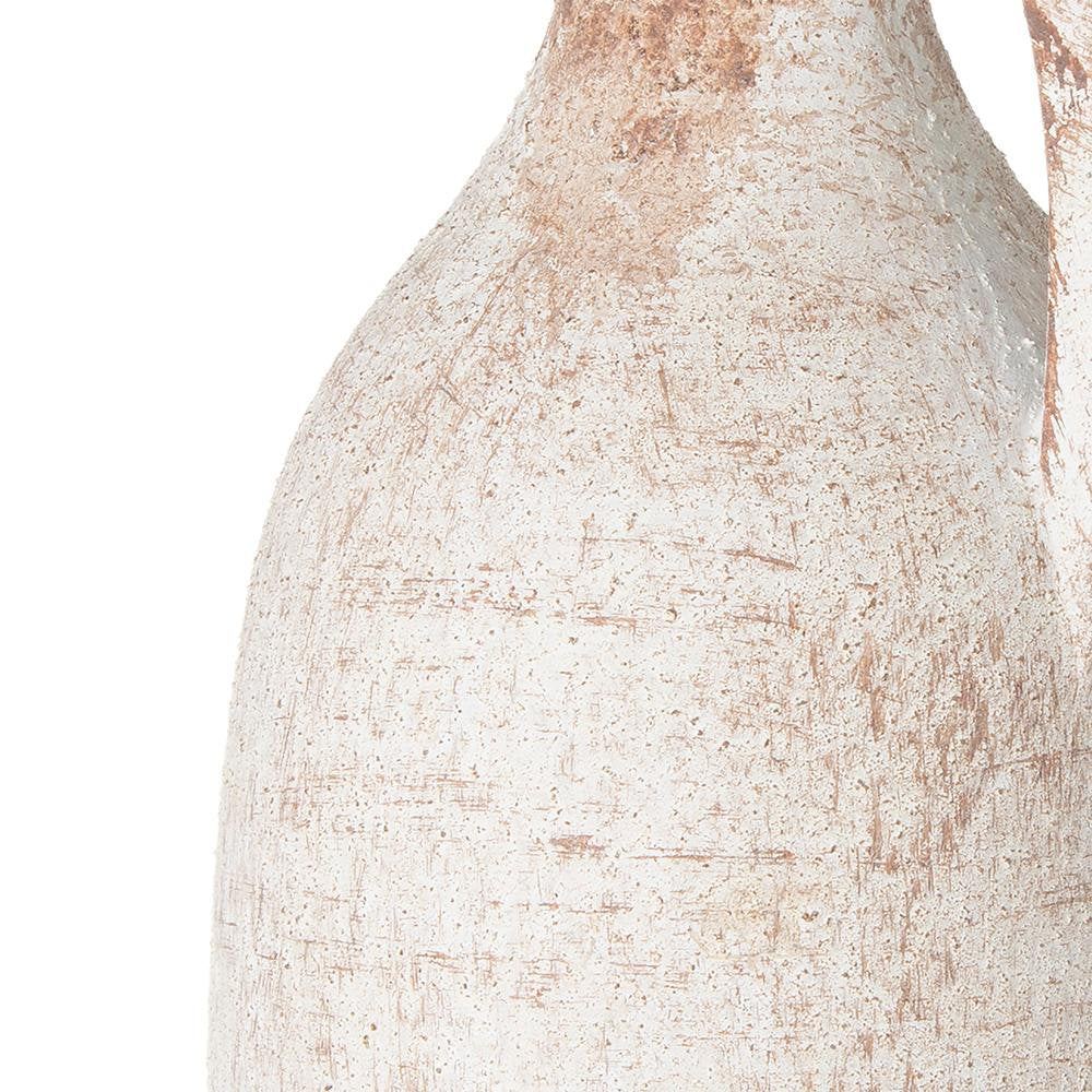 REDONDO 12" IVORY AND BROWN ARTISAN CERAMIC JUG VASE - Varnish & Vibe