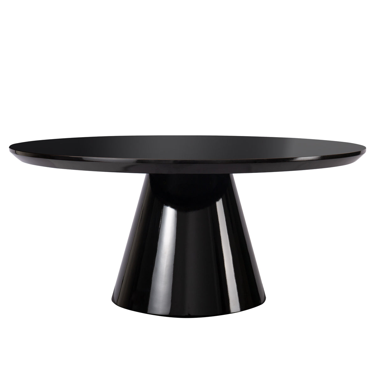 MALIBU 35" BLACK WOOD ROUND PEDESTAL COFFEE TABLE - Varnish & Vibe